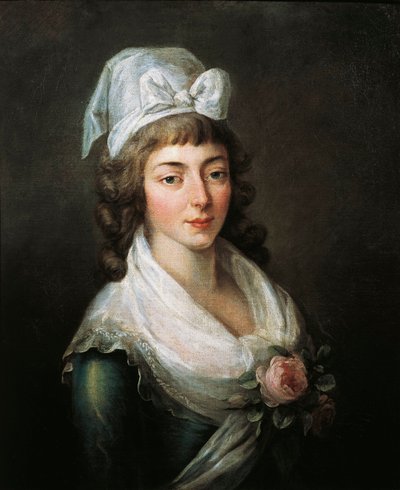 法国，巴黎，凡尔赛宫，罗兰夫人的肖像 (Marie-Jean Roland de la Platiere 作者 法语学校