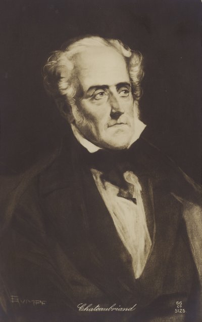 Francois-Rene de Chateaubriand（1768-1848），法国作家，政治家和历史学家 作者 法语学校