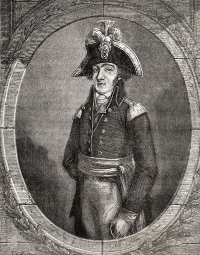 Francois Hanriot，来自Louis Blanc的“法国革命史”（1811-82） 作者 法语学校