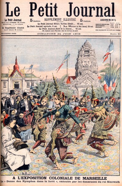 马赛的法国殖民博览会--《小报》的插图，1906年6月24日（雕刻）。 作者 法语学校