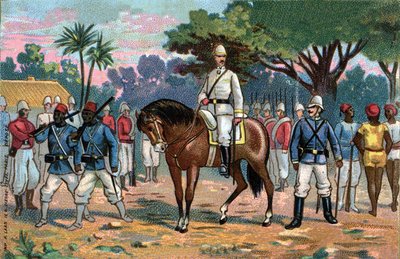 法国对达荷美的远征。法国将军阿尔弗雷德-阿梅迪-多兹（1842-1922）于1892年前往贝宁（达荷美）。 作者 法语学校