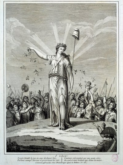 法国大革命：“O liberte”向自由致敬。 18 世纪巴黎雕刻，卡纳瓦雷博物馆 作者 法语学校
