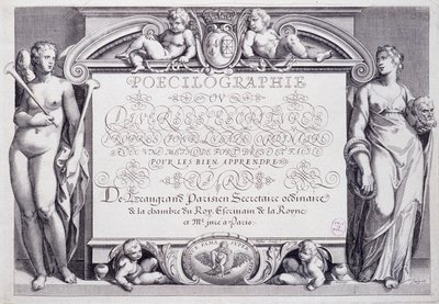 法国书法。Poecilography，正面插图，由Baptiste de Beaugrand于1606年创作。 作者 法语学校