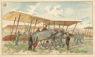 French military biplane (chromolitho) 作者 法语学校