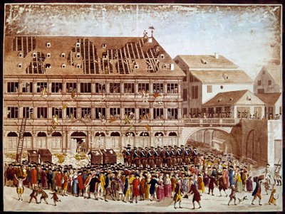 法国大革命：20/07/1789 洗劫斯特拉斯堡市政厅。 匿名打印。 巴黎，B.N. 作者 法语学校