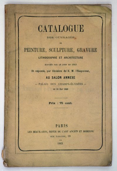 1863年Salon des Refuses目录的封面 作者 法语学校