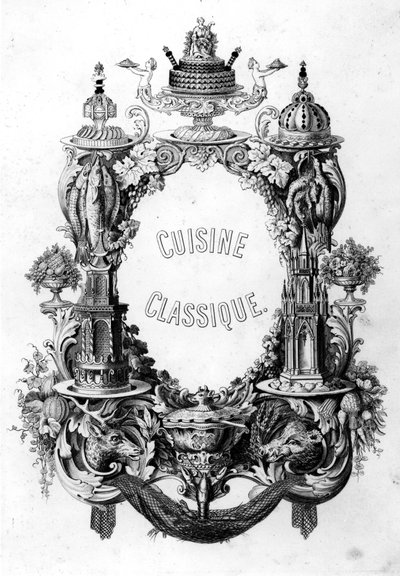 来自Urbain Dubois和Emile Bernard的Classic Kitchen的正面版，出版于1899年 作者 法语学校