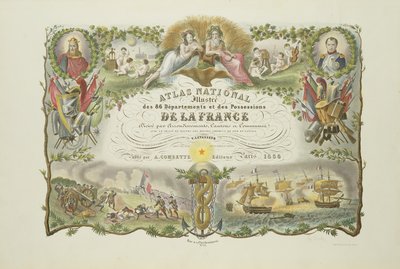 Atlas Nacional的主题展示了法国的86个部门和财产，由Victor Levasseur于1856年（手工彩色雕刻） 作者 法语学校