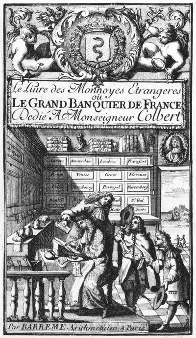 17世纪末法国大银行家或Bertrand Francois Barreme（1640-1703）的外国硬币书的主题 作者 法语学校