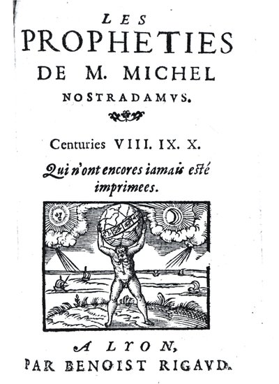 M. Michel Nostradamus，预言的预言的主题。作者：Benoist Rigaud，1568年 作者 法语学校