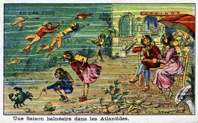 Futuredays: A Nineteenth Century Vision of the Year 2000 - Series “” In the Year 2000”: A Seaside Season in Atlantis. Chromolithography by Villemard 作者 法语学校