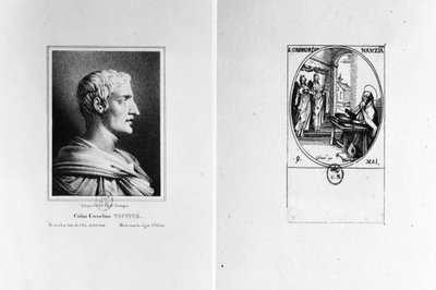 Gaius Cornelius Tacitus（公元56年-c.120）由以色列雕刻的Nazianzus的Julien和St. Gregory雕刻（c.329-c.390） 作者 法语学校