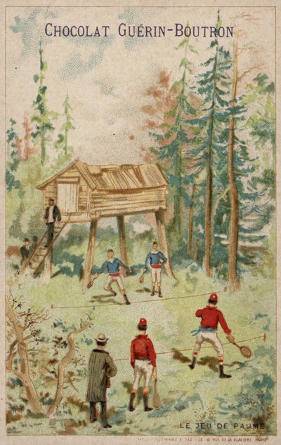 网球游戏（chromolitho）。 作者 法语学校