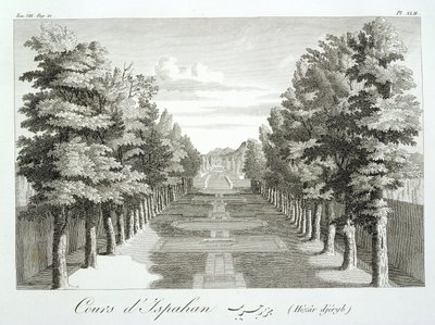 伊斯法罕的Tshehar-Bagh花园，波斯的夏尔丹骑士游，以及东方的其他地方，Jean Chardin（1643-1713），1811年出版 作者 法语学校