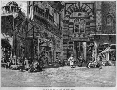 来自Legypte的Biwaristande Qalawim的门，由Georg Moritz Ebers，1881年 作者 法语学校