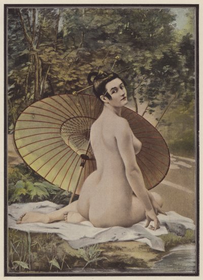 艺伎在洗澡（彩色石版画） 作者 法语学校