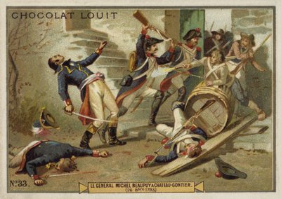 1793年10月26日，法国大革命的Vendee Uprising，Chateau-Gontier将军Michel de Beaupuy将军受伤 作者 法语学校