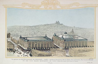 巴黎百货公司Printemps的全视图，1911年 作者 法语学校
