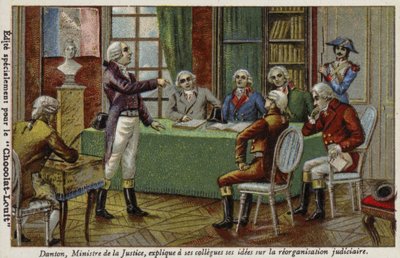司法部长乔治·丹顿（Georges Danton）向他的同事解释了他对司法重组的看法，1792年 作者 法语学校