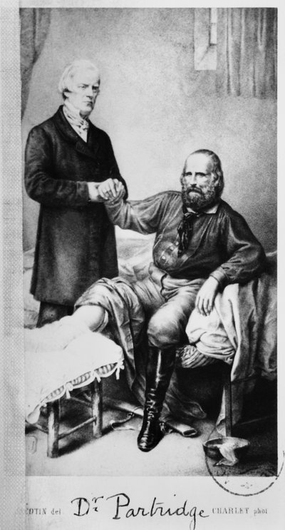 Giuseppe Garibaldi（1807-82）与Partridge博士，c.1862 作者 法语学校