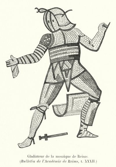 兰斯角斗士马赛克（雕刻） 作者 法语学校