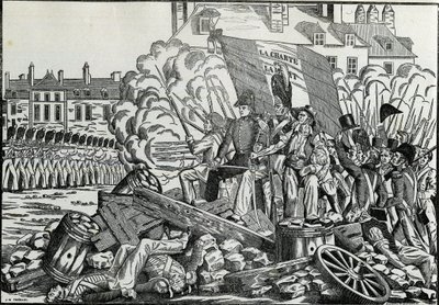 1830年7月在巴黎市政厅区发生的光荣而令人难忘的战斗 - 1830年革命 - 1830年7月在巴黎发生的战斗。 作者 法语学校
