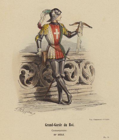 Grand-Garde du Roi, Crennequinier, 15世纪（彩色雕刻）。 作者 法语学校