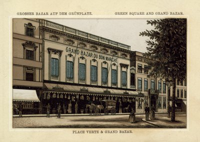 Grand Bazar du Grand Marche, Place Verte, Antwerp (chromolitho) 作者 法语学校