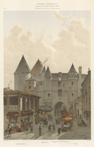 Grand Chatelet，视图取自St Denis Street，1800 作者 法语学校