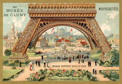 埃菲尔铁塔下的大喷泉，世界博览会，巴黎 作者 French School