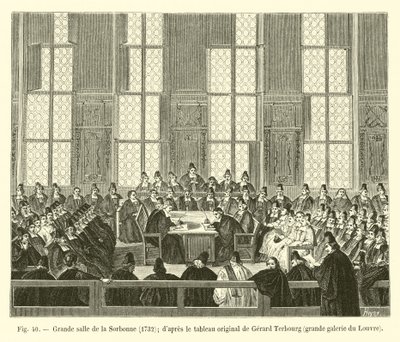 1732年索邦大厅; dapres是卢浮宫大画廊Gerard Terbourg的原画 作者 法语学校