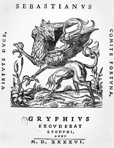 格里芬打印机会徽Sebastianus Gryphius，里昂，1546年 作者 法语学校