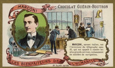 Guglielmo Marconi, Italian inventor and radio pioneer (chromolitho) 作者 法语学校