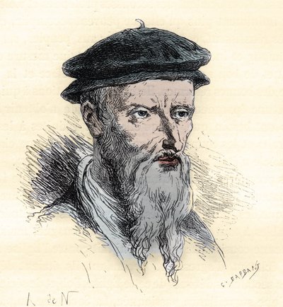 Guillaume Farel - William Farel - 1489-1565 - 雕刻自 "L