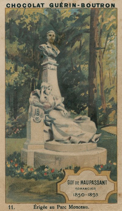 Guy de Maupassant，小说家，1850-1893，Erigee在Parc Monceau 作者 法语学校