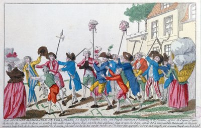 1789年10月5日在巴黎暴徒的凡尔赛宫被杀的两名国王队卫兵的头颅在巴黎战胜巴黎 作者 法语学校
