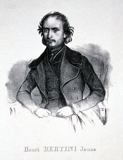 亨利-贝尔蒂尼（1798-1876）（石版画）。 作者 法语学校