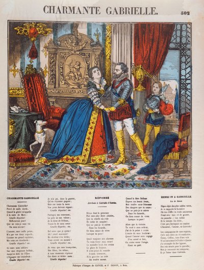 Henri IV（1553-1610），法国国王和他的女主人Gabrielle dEstrees（1573-99） 作者 法语学校