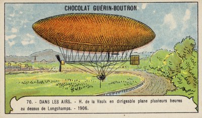 Henri de la Vaulx 在 Longchamps 上空的飞艇上盘旋数小时 作者 法语学校