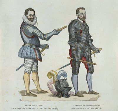 Henri of Guise（1549-88）和Francois de Montmorency（1530-79），来自当时的雕刻 作者 法语学校
