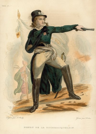 Henry de la Rochejacquelein (coloured engraving) 作者 法语学校