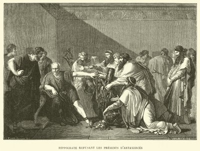 Hippocrates refusing the gifts of Artaxerces (engraving) 作者 法语学校