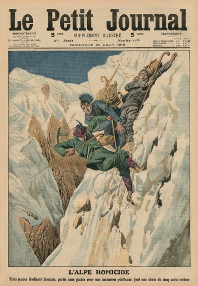 杀人的Alp，来自&39;Le Petit Journal&39;的封面插图，补充illustre，1913年8月10日 作者 French School