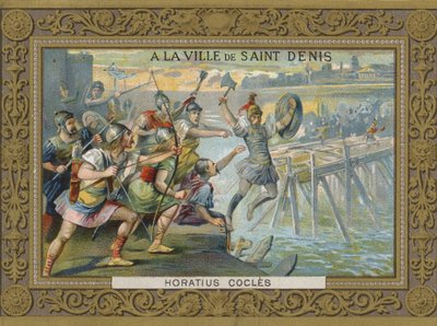 Horatius Cocles将自己投入公元前6世纪的台伯河 作者 法语学校