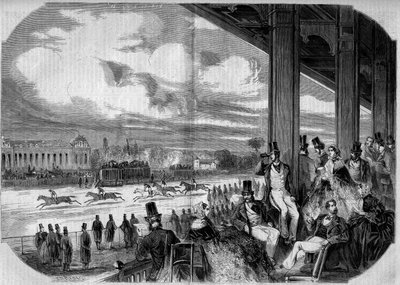 Horse racing at the Chantilly hypodrome in 1858. 作者 法语学校