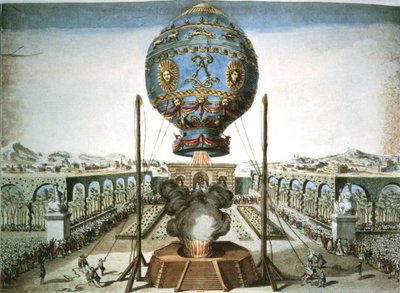 凡尔赛宫 Jean Baptiste Reveillons 花园的热气球 作者 法语学校