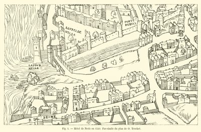 Hotel de Nesle en 1550，Facsimile du plan de O Truchet 作者 法语学校