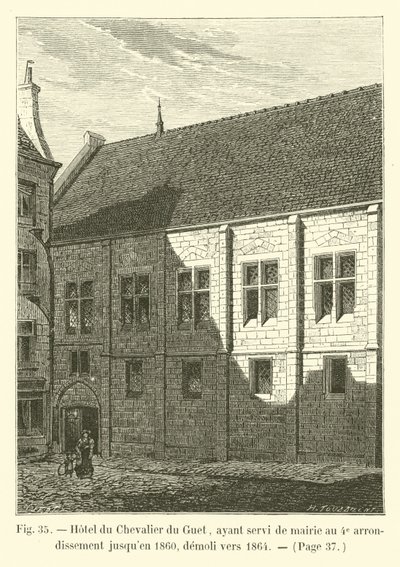 Hotel du Chevalier du Guet酒店曾在1860年作为第四区的市政厅，于1864年左右拆除 作者 法语学校