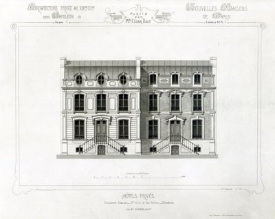 Prives Hotels，10＆12 Rue Balzac，Paris，从Private Architecture到C19th， 作者 法语学校
