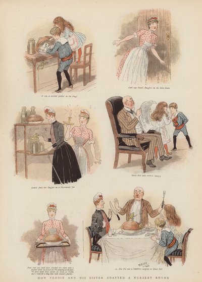 泰迪和他的妹妹是如何改编童谣的 (chromolitho) 作者 法语学校